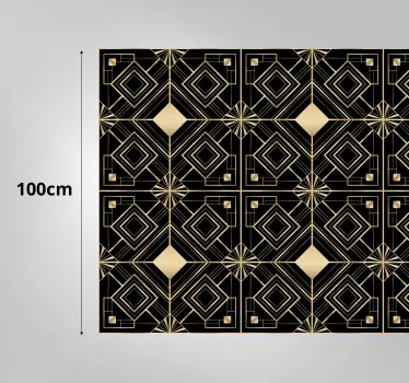 Sort og gylden art deco mønster klistermærke - TenStickers