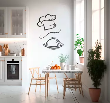 Kok elementer tegning til køkken wallsticker - TenStickers