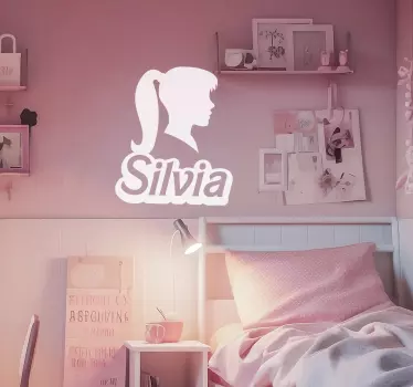 Silhouet med navn klistermærke - TenStickers