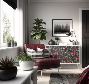 Flerfarvede blomster med sømoverføringsbilleder til møbler - TenStickers