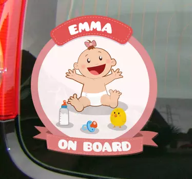 Personlig baby ombord bil sticker - TenStickers