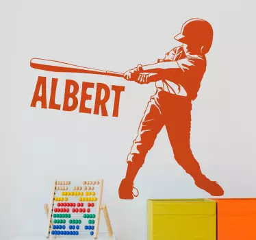 Personlig baseball vægklistermærke - TenStickers