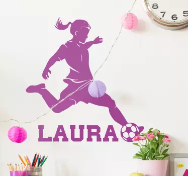 Personlig fodbold pige wallstickers til børn - TenStickers