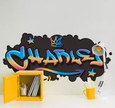 Graffiti navn konkret baggrund urban decal - TenStickers