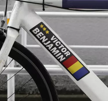 Cykel tilpasses flag cykel mærkat - TenStickers