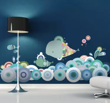 Hav fisk og hvaler wallsticker - TenStickers