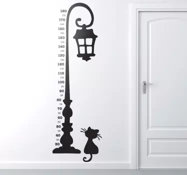 Gadelampe højdemåler børn wallsticker - TenStickers