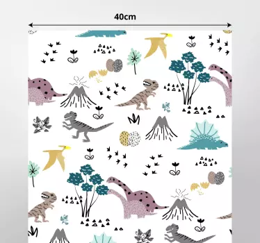 Barnlig dinosaur mønstermærkat - TenStickers