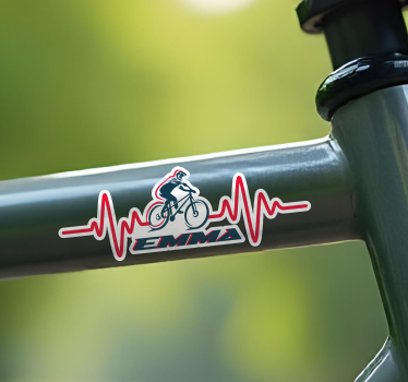 Hjerteslag klistermærke til cykel - TenStickers