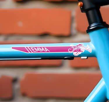 Lyserød elegant klistermærke til cykel - TenStickers