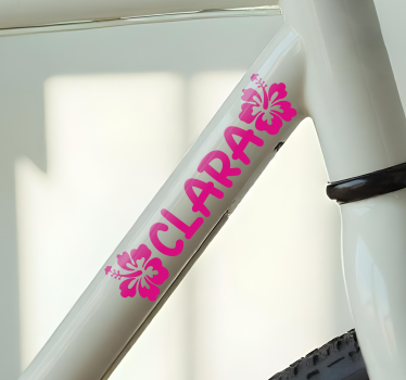 Lyserøde hawaï blomster klistermærke til cykel - TenStickers