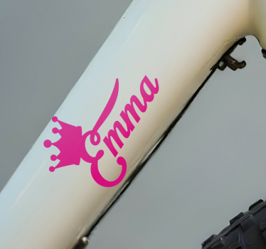 Lyserød krone klistermærke til cykel - TenStickers