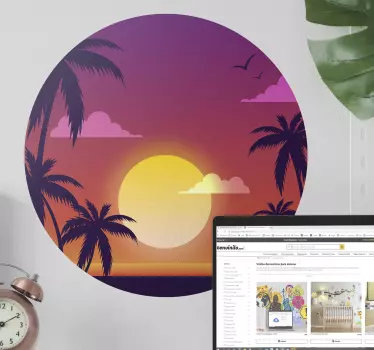 70's solnedgang natur klistermærker - TenStickers