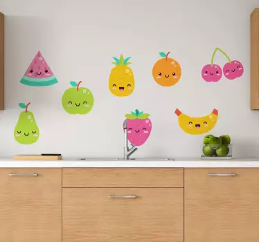 8 søde frugter pakke frugt væg klistermærke - TenStickers