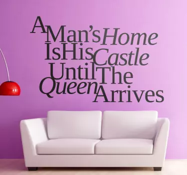 a man's home wallsticker - TenStickers