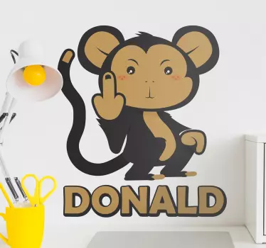 Abe med navn tilpasset mærkat - TenStickers