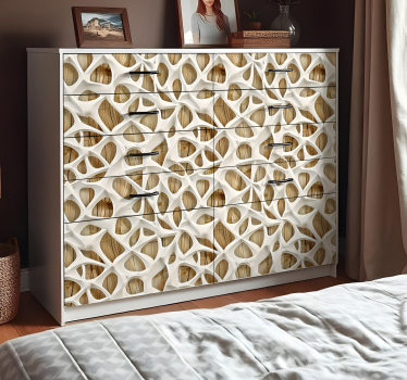 Abstrakt 3d med træ folie til møbler - TenStickers