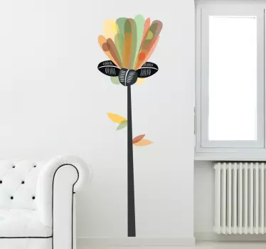 Abstrakt lodret blomstermærkat - TenStickers