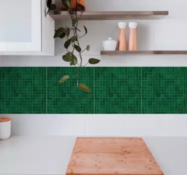 Abstrakt lysegrøn mosaik Fliser - TenStickers