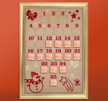 Advents kalender jul klistermærke - TenStickers
