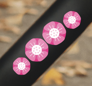 Afrundede blomster cykel mærkat - TenStickers