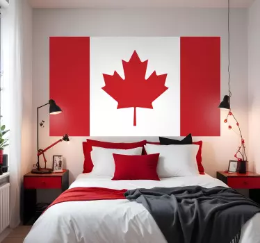 Ahornblad canada emblem flag klistermærke - TenStickers