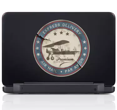 Airmail stempel laptop klistermærke - TenStickers