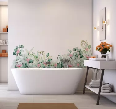 Blomster og planter badeværelse wallsticker - TenStickers