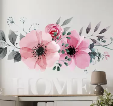 Akvarel blomster wallsticker - TenStickers