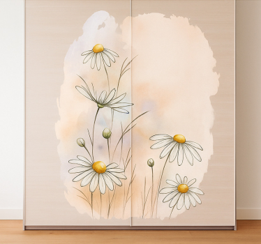 Akvarel marguerit blomster folie til møbler - TenStickers