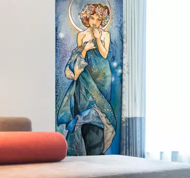 Alfons mucha maleri vinyl vægkunst - TenStickers