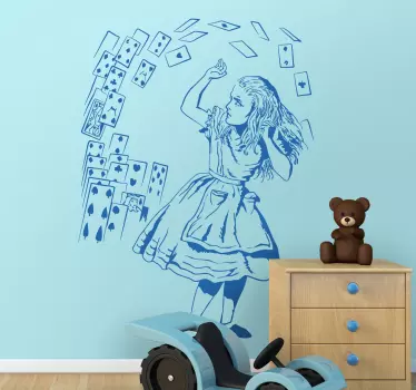 Alice i wonderland kort mærkater - TenStickers
