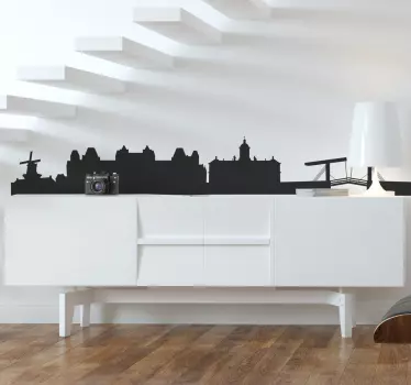 Amsterdam silhuet skyline wallsticker - TenStickers