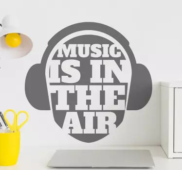 Auricolares til musik teenagere værelse vægoverføringsbillede - TenStickers