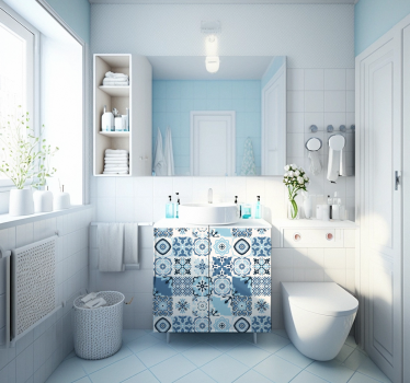Azulejos blå folie til møbler - TenStickers