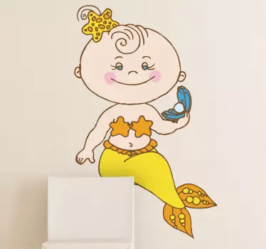Baby havfrue børn klistermærke - TenStickers