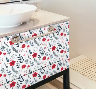 Badeværelse møbler klistermærke blomst - TenStickers