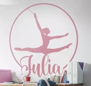 Ballerina med navn dans klistermærke - TenStickers