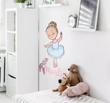 Ballerina navn personlig vægklistermærke - TenStickers