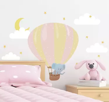 Ballon elefant illustration vægkunst - TenStickers