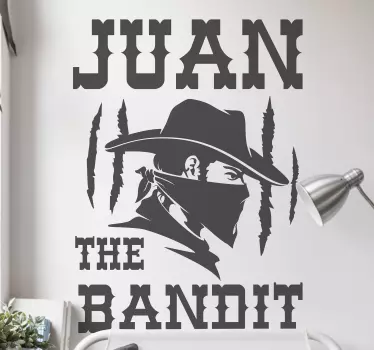 Bandit med navn vægoverføringsbillede - TenStickers