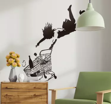 Banksy køb auktion glidet vinyl vægkunst - TenStickers