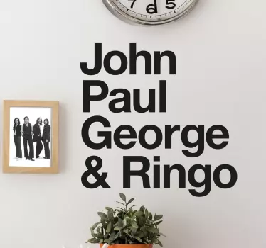 Beatles john paul george ringo klistermærke - TenStickers