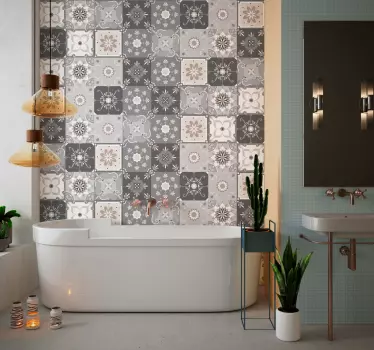 Beige ornamenter blomster væg klistermærke - TenStickers