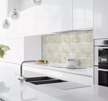 Beige marmor flise klistermærke - TenStickers