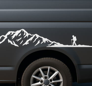 Bjergvandringsside klistermærke til campingvogn - TenStickers