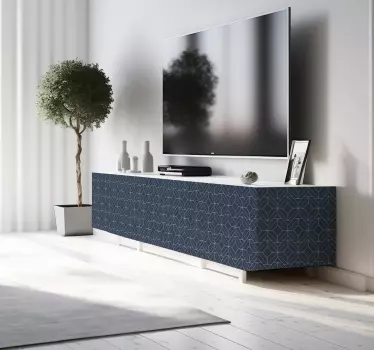 Blå art deco linje wallsticker - TenStickers