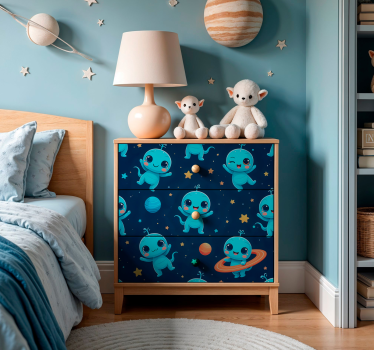 Blå astronomiske væsner folie til møbler - TenStickers