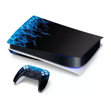 Blå flammer  controller ps5 cover - TenStickers