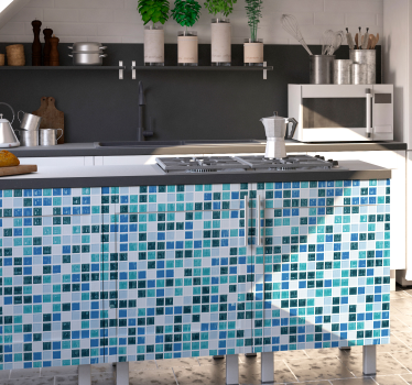 Blå mosaik vinyl ark - TenStickers